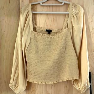 J. Crew yellow, slightly cropped summer top. NWT.